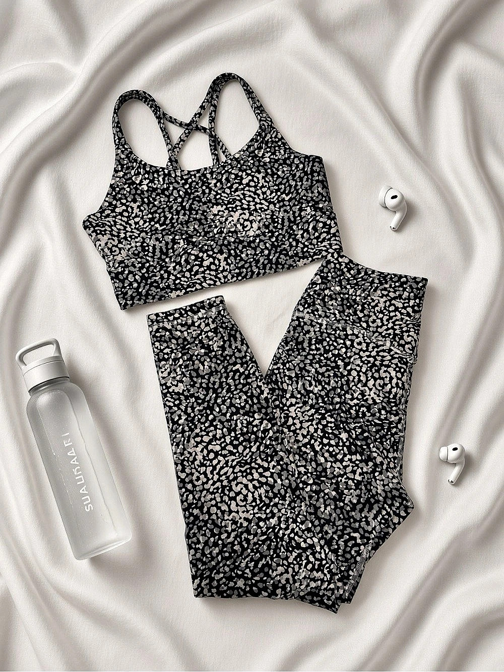Lululemon Energy Bra Animal Print in Black & Pink